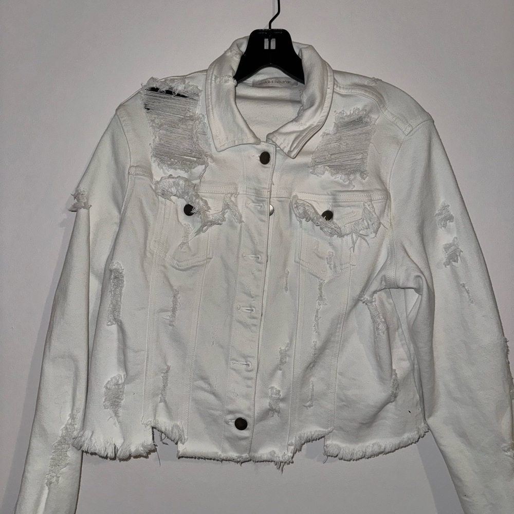 Pookie and Sebastian White Ripped Jacket